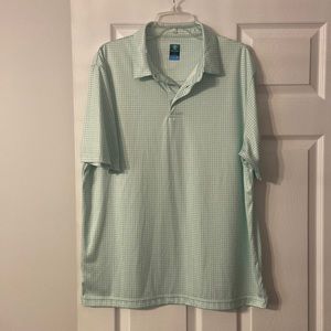 ProTour Man Shirt size L excellent condition green and white long 30” bust 42”